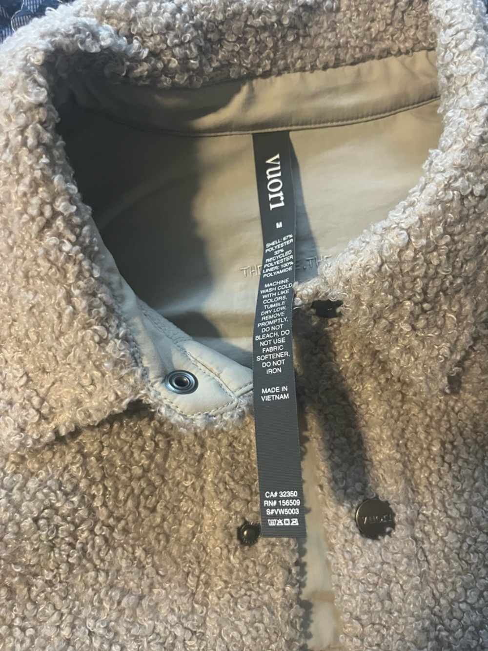 Women’s Beige Sherpa Jacket - Casual Button-Up Coat - Picture 4 of 6
